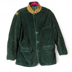 Vintage Faconnable Forest Green Corduroy Blazer – Leather Elbow Patch